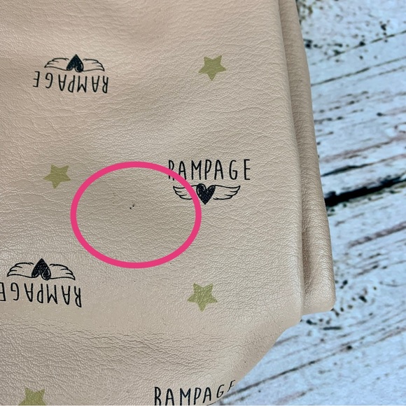 NWT Rampage Wing Logo Shoulder Bag Tote Purse Carryall Roomy Almond Weekender - Picture 14 of 15